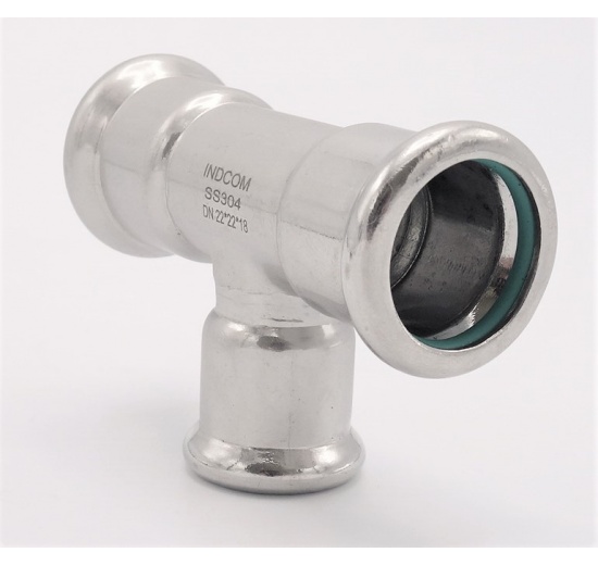 T-kus, lisovací,redukovaný, nerezový F/F/F 22_18_22