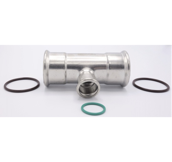 T-kus, lisovací,redukovaný, nerezový F/F/F 54_28_54