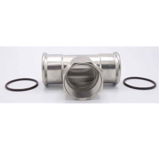 T-kus, nerezový,lisovací F/F(závit vnitřní)/F 54_2"_54