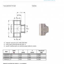 T kus závitový typ 307