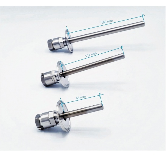 teploměrové jímky s clamp límečkem - délka 100 mm, 150 mm a 200 mm