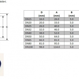 Těsnění pro závitové hrdlo, silikon, DN32