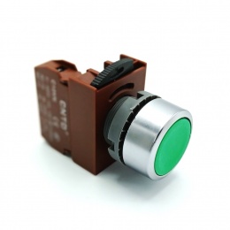 Tlačítko neprosvětlené - zelené, 1x NO kontakt