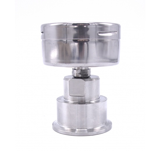 Tlakoměr 63 mm (zadní připojení) s oddělovací membránou CLAMP DIN 32676 | 0-10 bar, (clamp-50,5mm)