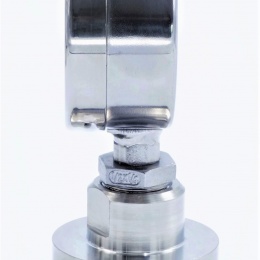 tlakoměr celonerezový s oddělovací membránou, číselník 63 mm, clamp límeček 64 mm, rozsah měření 0-2,5 bar