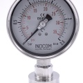 Tlakoměr, číselník 100 mm (spodní připojení), s oddělovací membránou CLAMP DIN32676, límeček 64 mm