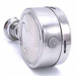 Tlakoměr, číselník 100 mm (spodní připojení), s oddělovací membránou CLAMP DIN32676, límeček 50.5 mm