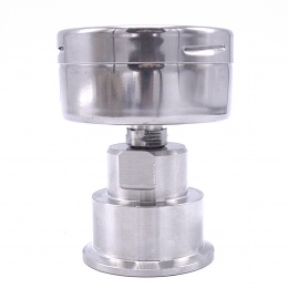 Tlakoměr, číselník 63 mm (zadní připojení), s oddělovací membránou-CLAMP DIN 32676, límeček 50.5 mm