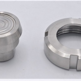 Tlakoměr s oddělovací membránou, potravinářské šroubení DIN 11851, číselník 100 mm, matice DN32