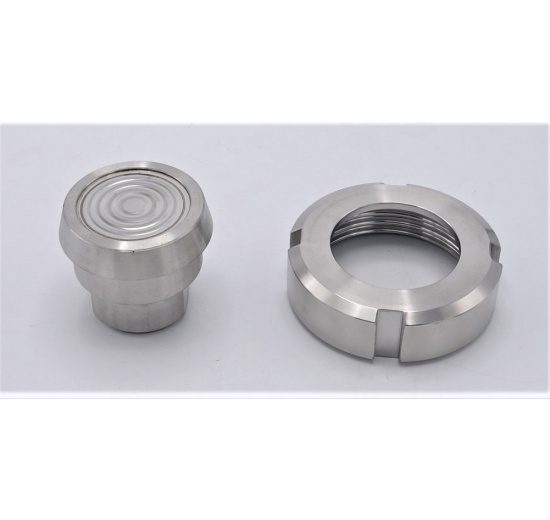 Tlakoměr s oddělovací membránou, potravinářské šroubení DIN 11851, číselník 100 mm, matice DN32