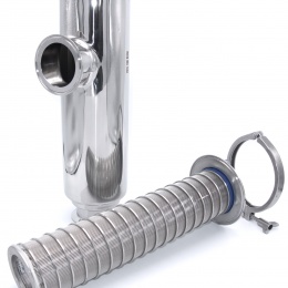 Trubkový filtr rohový CLAMP připojení DN65 (clamp límeček 91 mm)