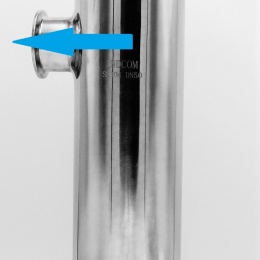 trubkový rohový filtr (mladinový filtr) - směr filtrace