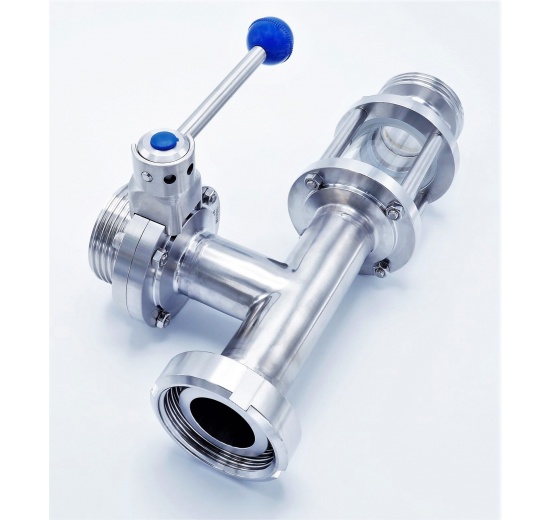 ukázka použití nerezové přímé klapky G-S