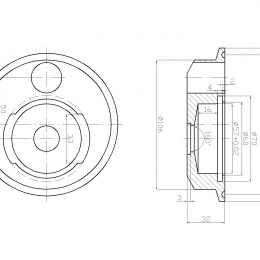 výkres spodní části filtračního housingu