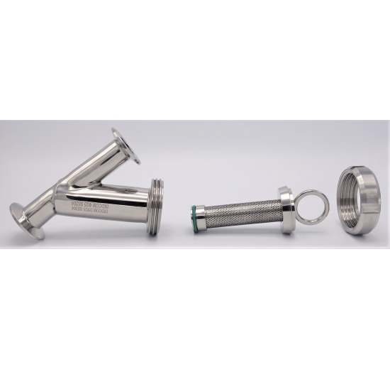 Y filtr nerezový sanitární, použití pro vinařství, pivovarnictví, mlékárenský průmysl, nápojový průmysl, výroba potravin, farmacie