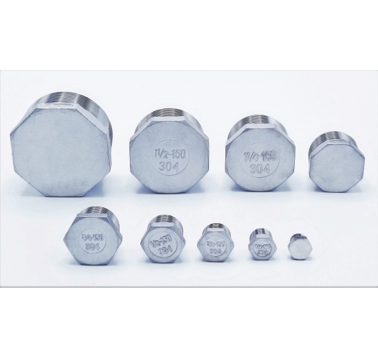 zátky z nerezové oceli, typ 330, vnější závit