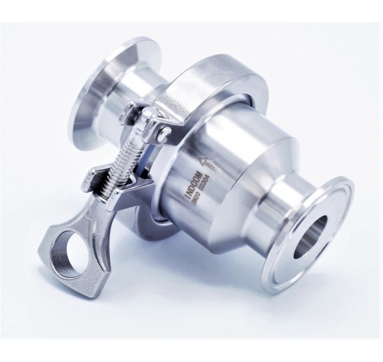 zpětná klapka, clamp připojení DN20, límeček 50.5 mm, nerezová ocel, dvoudílná