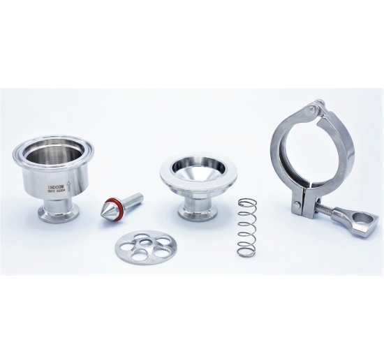 zpětná klapka nerezová, clamp připojení - jednotlivé komponenty